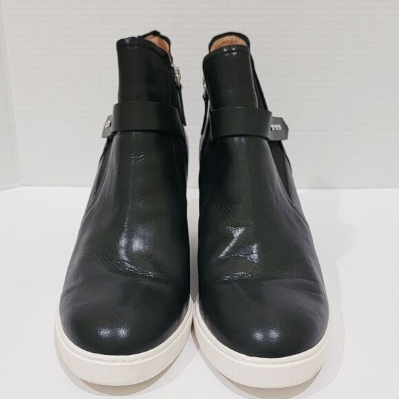 Linea Paolo Freshton Womens High Top Sneaker Size 12 M Black Leather Wedge Boots - Picture 3 of 13
